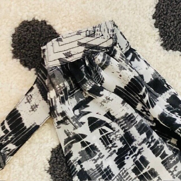 Parker $253 Women's Small Black White Abstract Print Sleeveless Mini Dress - Picture 5 of 11